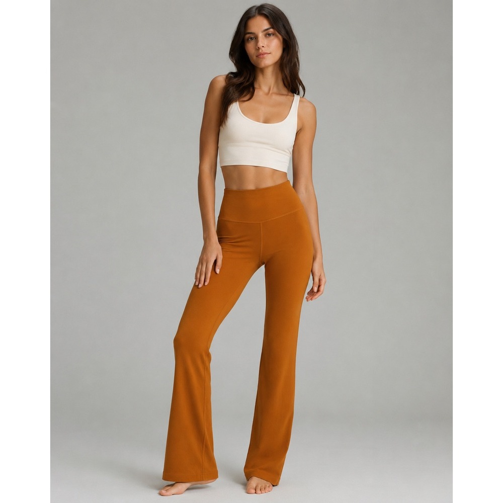 Lululemon‎ Groove Super High Rise Flared Pant Nulu Butternut Orange Size 6